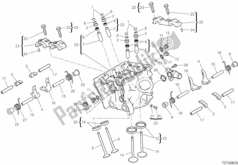 Todas las partes para Cabeza Vertical de Ducati Hypermotard 950 SP USA 2020